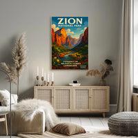 Zion National Park Poster Breathtaking Wall Art For Home