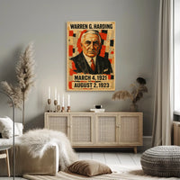 Warren G. Harding 29th President of the United States Layered paper Collage Poster