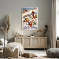 Skiing Rabbits in St. Anton Vintage Travel Poster PosterGoat