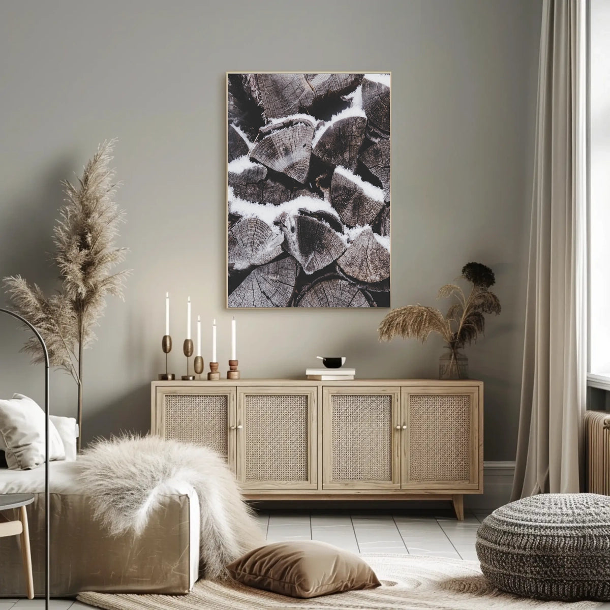 Rustic Winter Serenity Photorealistic Abstract or Artistic Poster