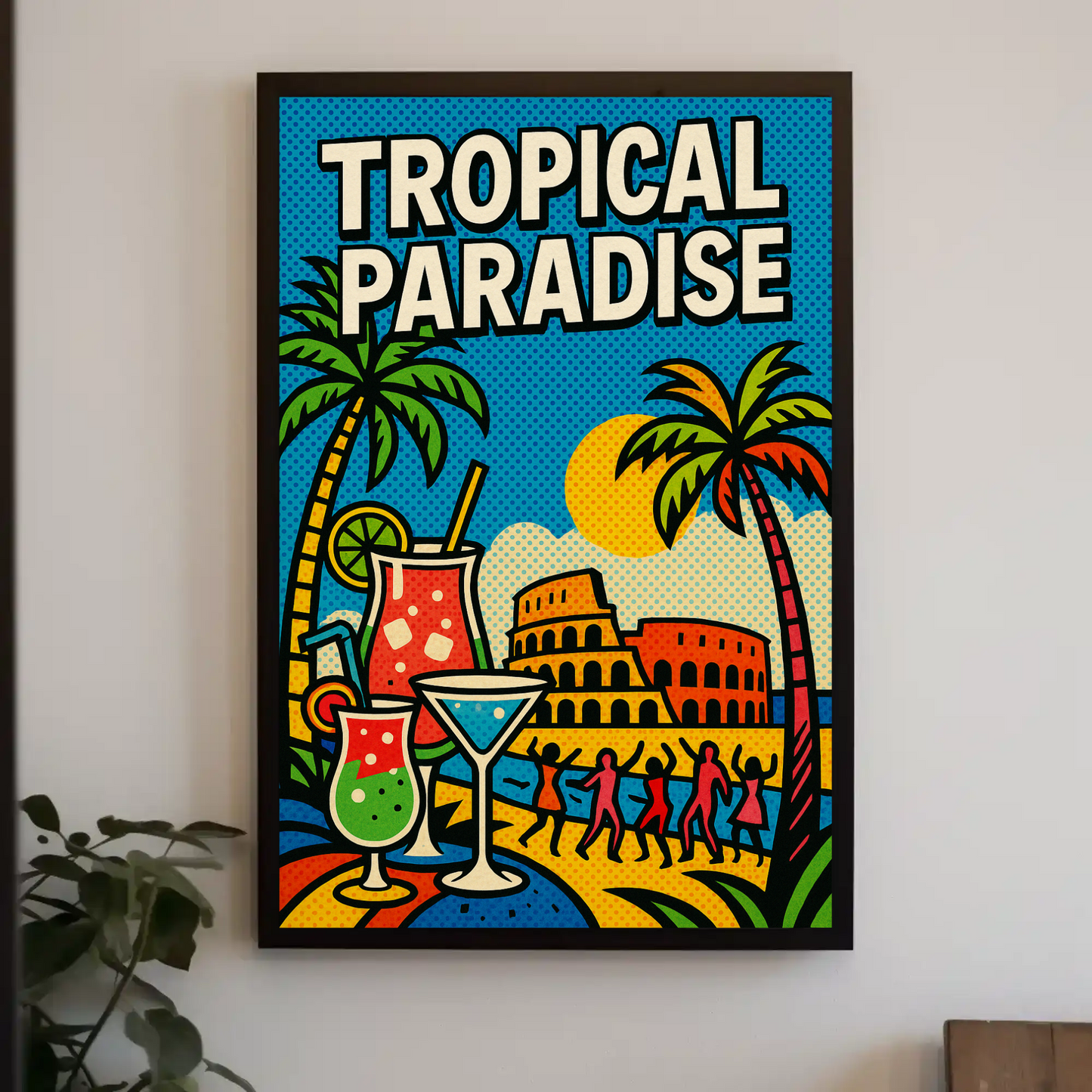 Tropical Paradise Pop Art Cocktail Beach Poster Poster