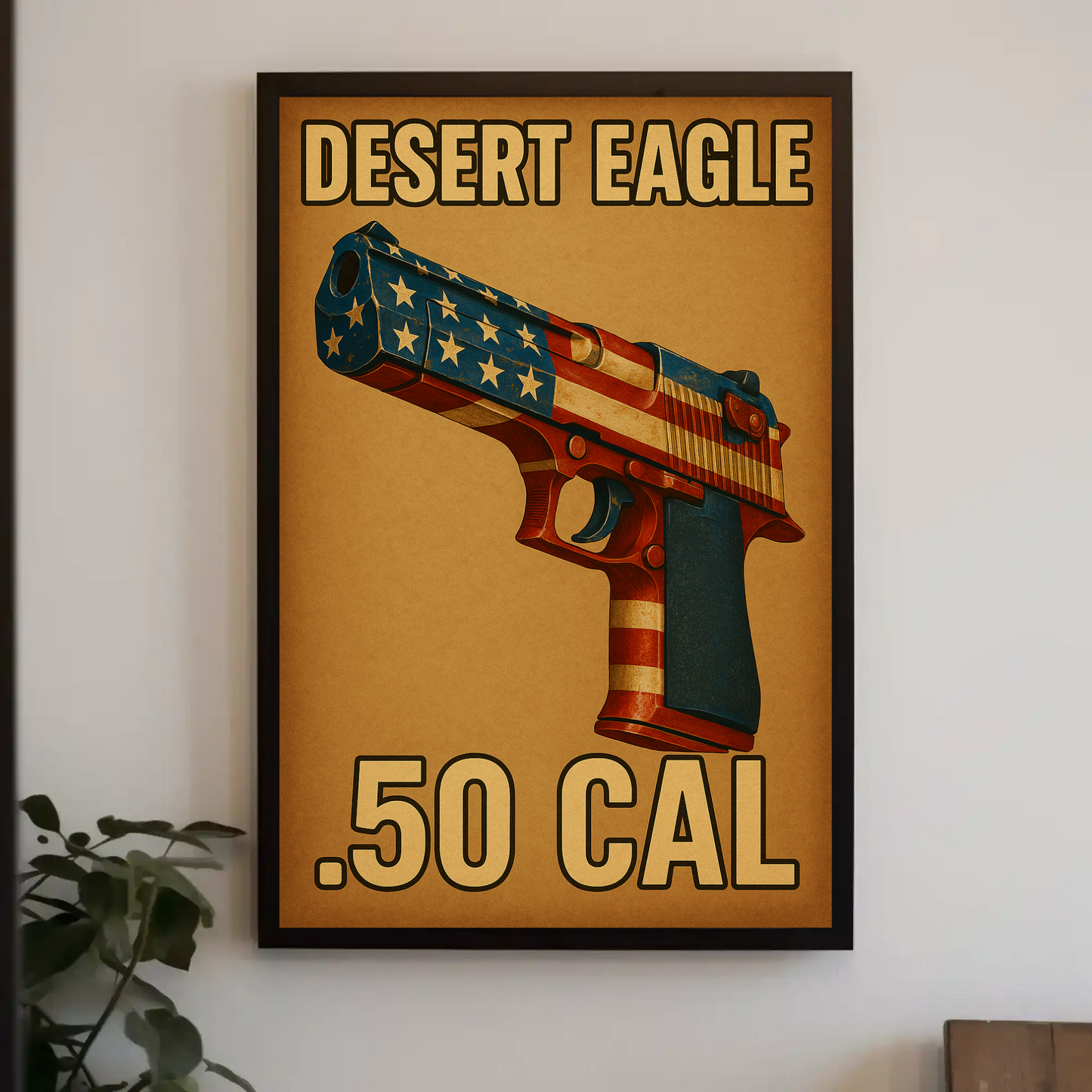 Desert Eagle 50 Cal USA Flag Firearm Art Poster
