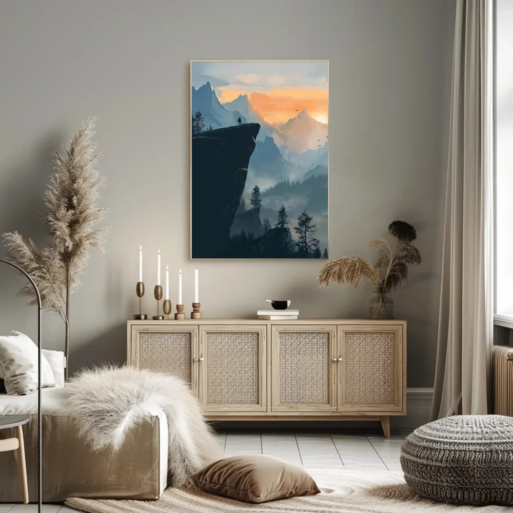 New York City Skyline Poster Vintage Travel Wall Art