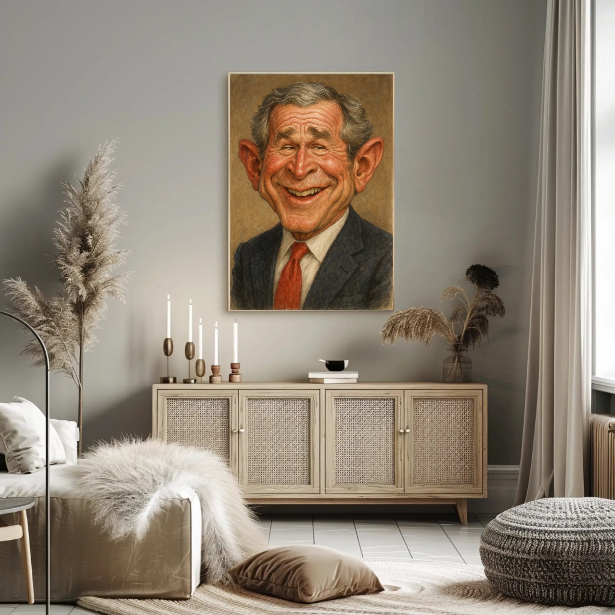 George W. Bush Caricature Poster PosterGoat