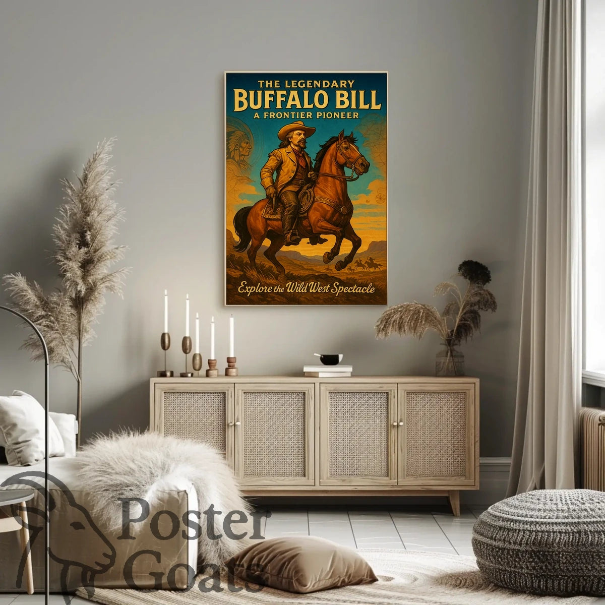 Buffalo Bill Poster Vintage Western Frontier Wall Art