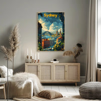 Sydney Harbour Bridge Vibrant Art - Urban or Cityscape Poster