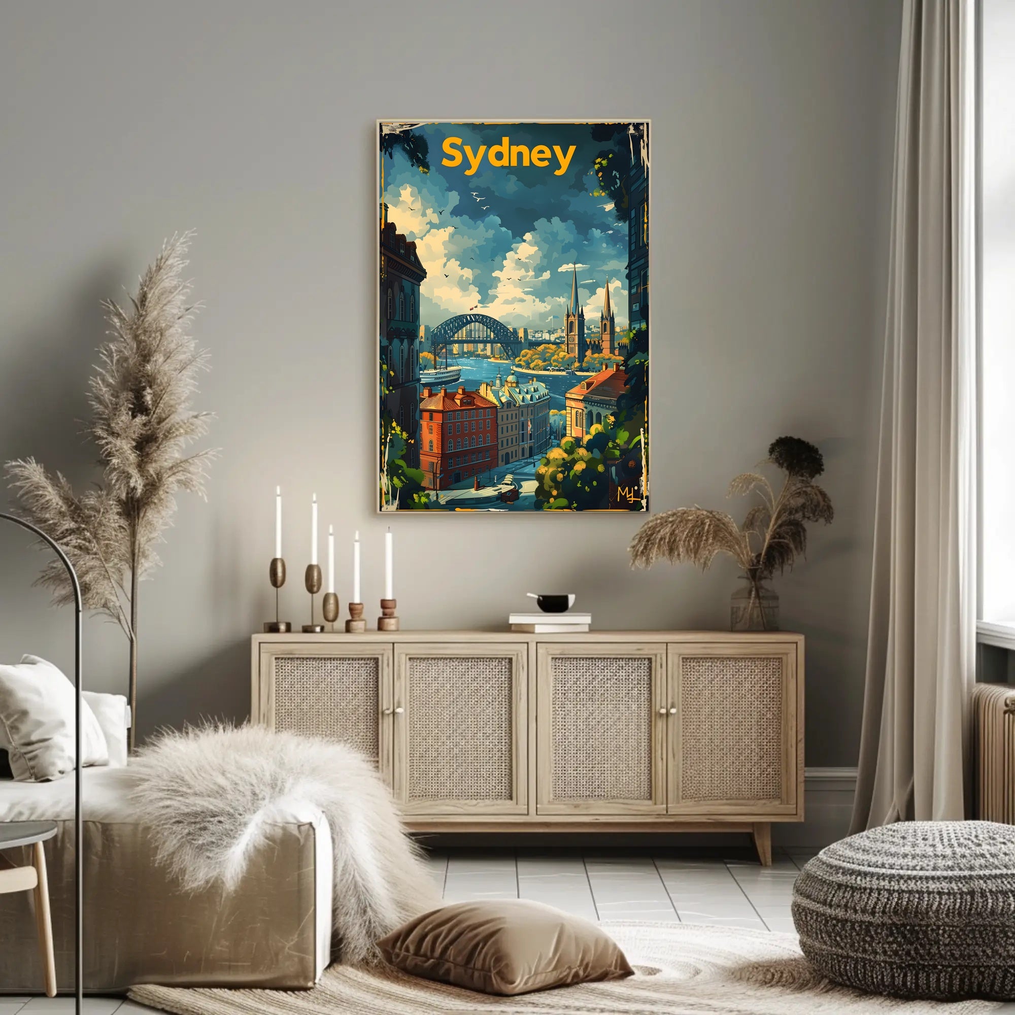 Sydney Harbour Bridge Vibrant Art - Urban or Cityscape Poster