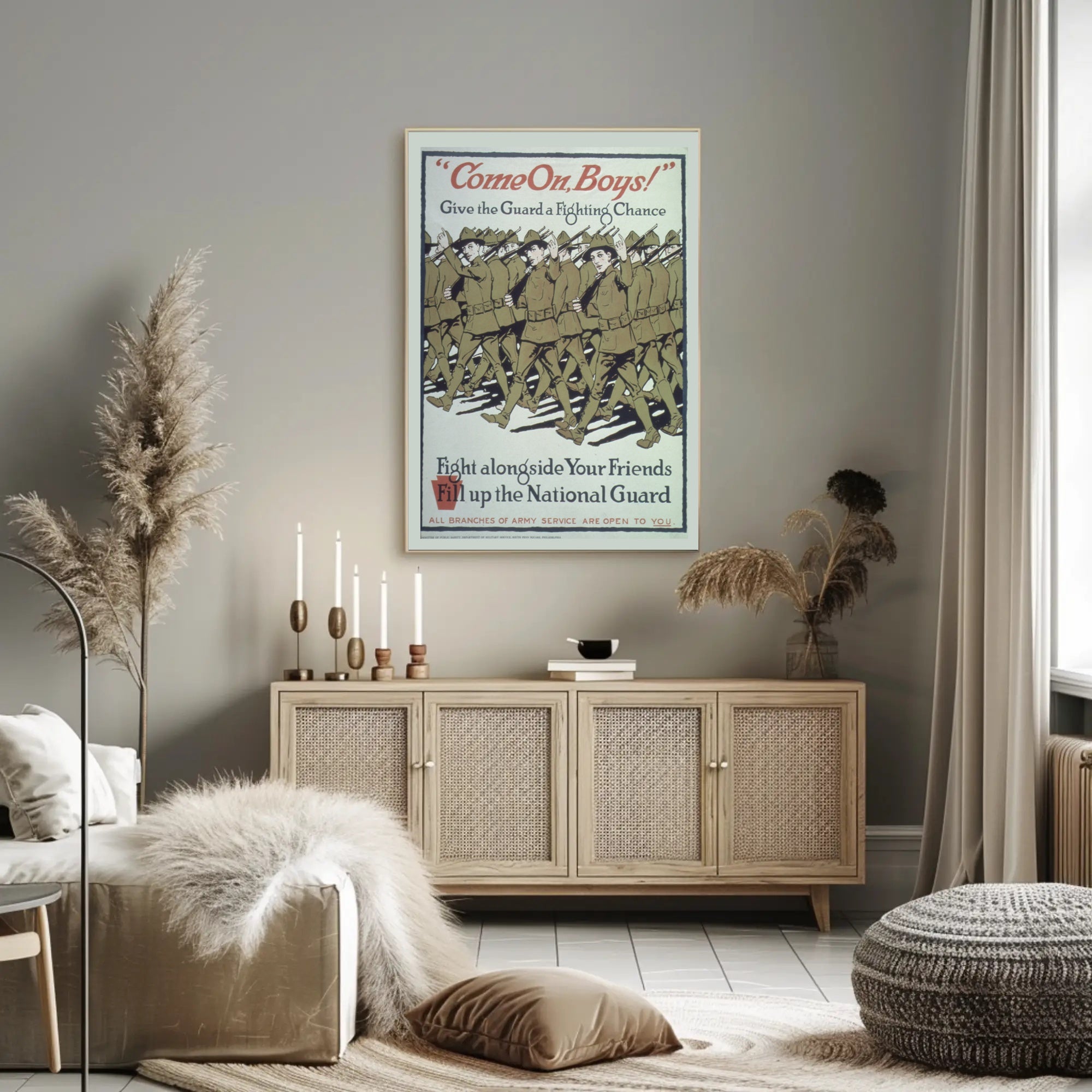 National Guard Enlistment WWII Military Recruitment Poster