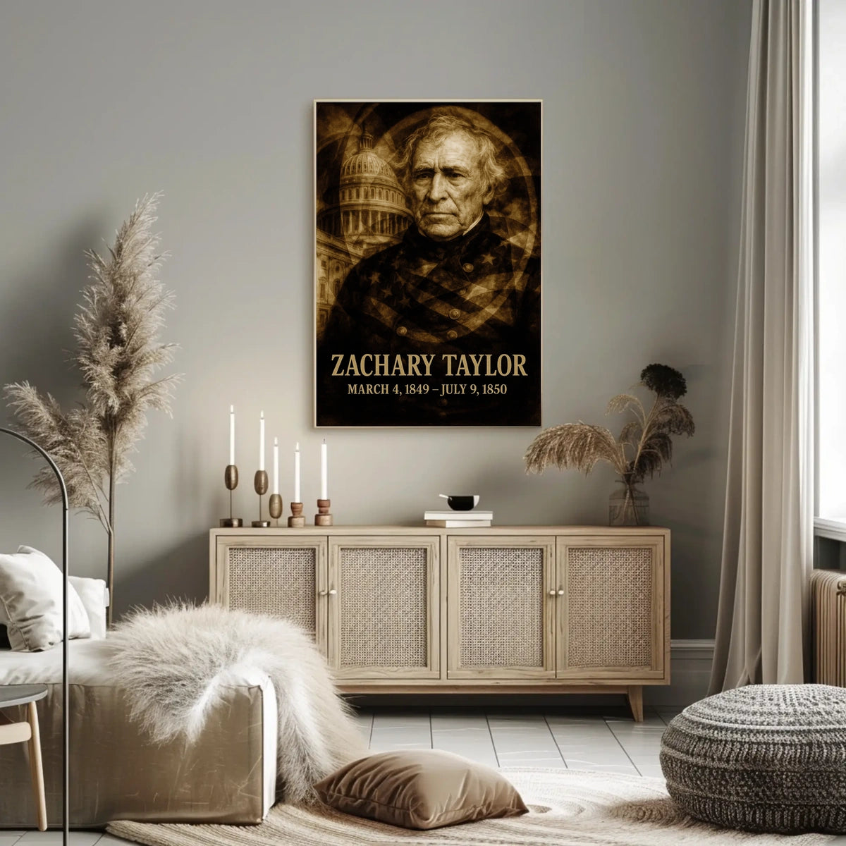 Zachary Taylor 12th President of the United States Double Exposure Poster