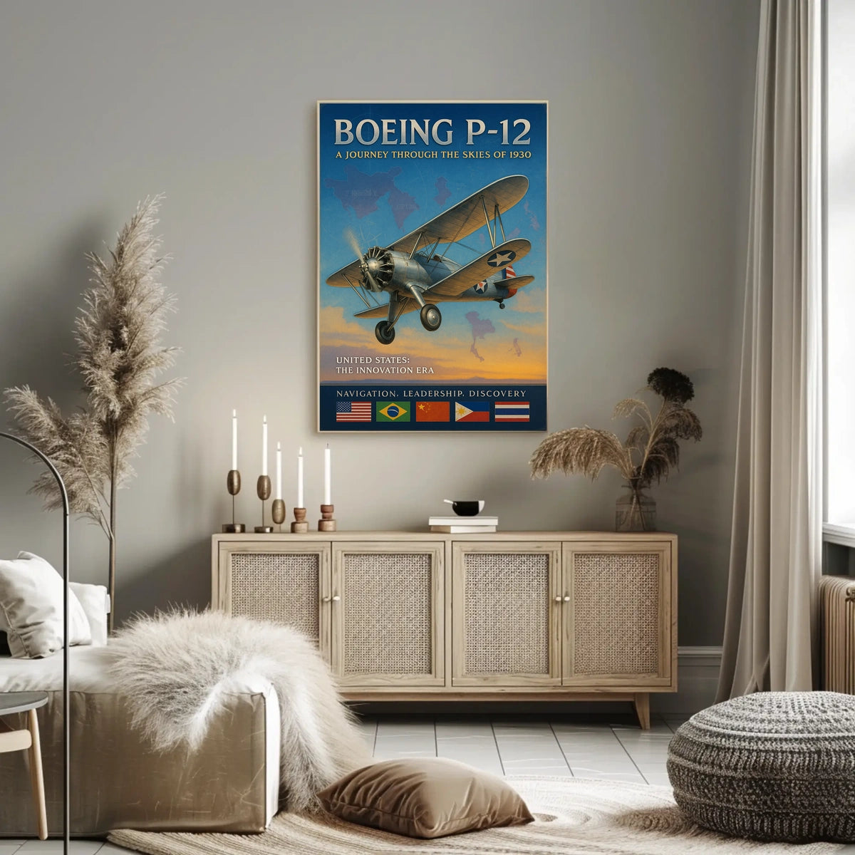 Boeing P-12 A Journey Through the Skies of 1930 Poster