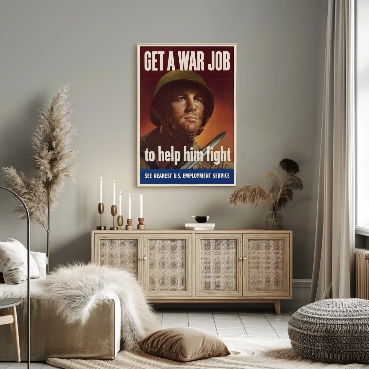 World War II Era Patriotic Propaganda Poster