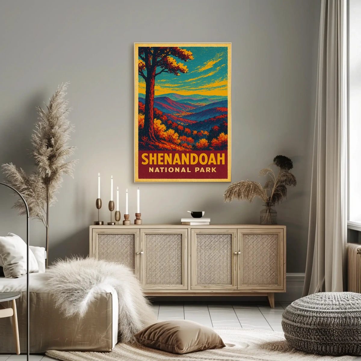 Shenandoah National Park Vintage Autumn Lovers Poster