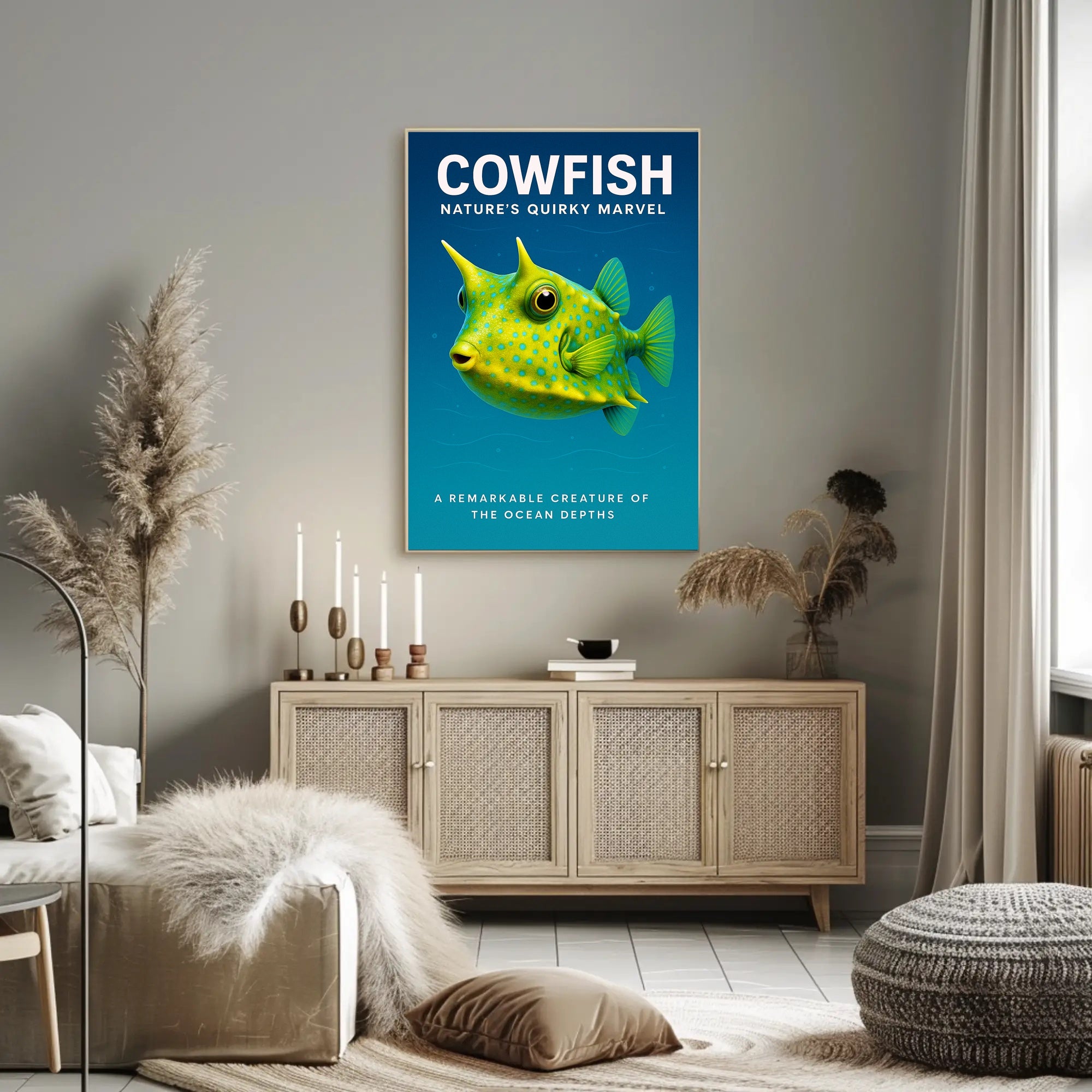 Cowfish Nature’s Quirky Marvel Poster PosterGoat