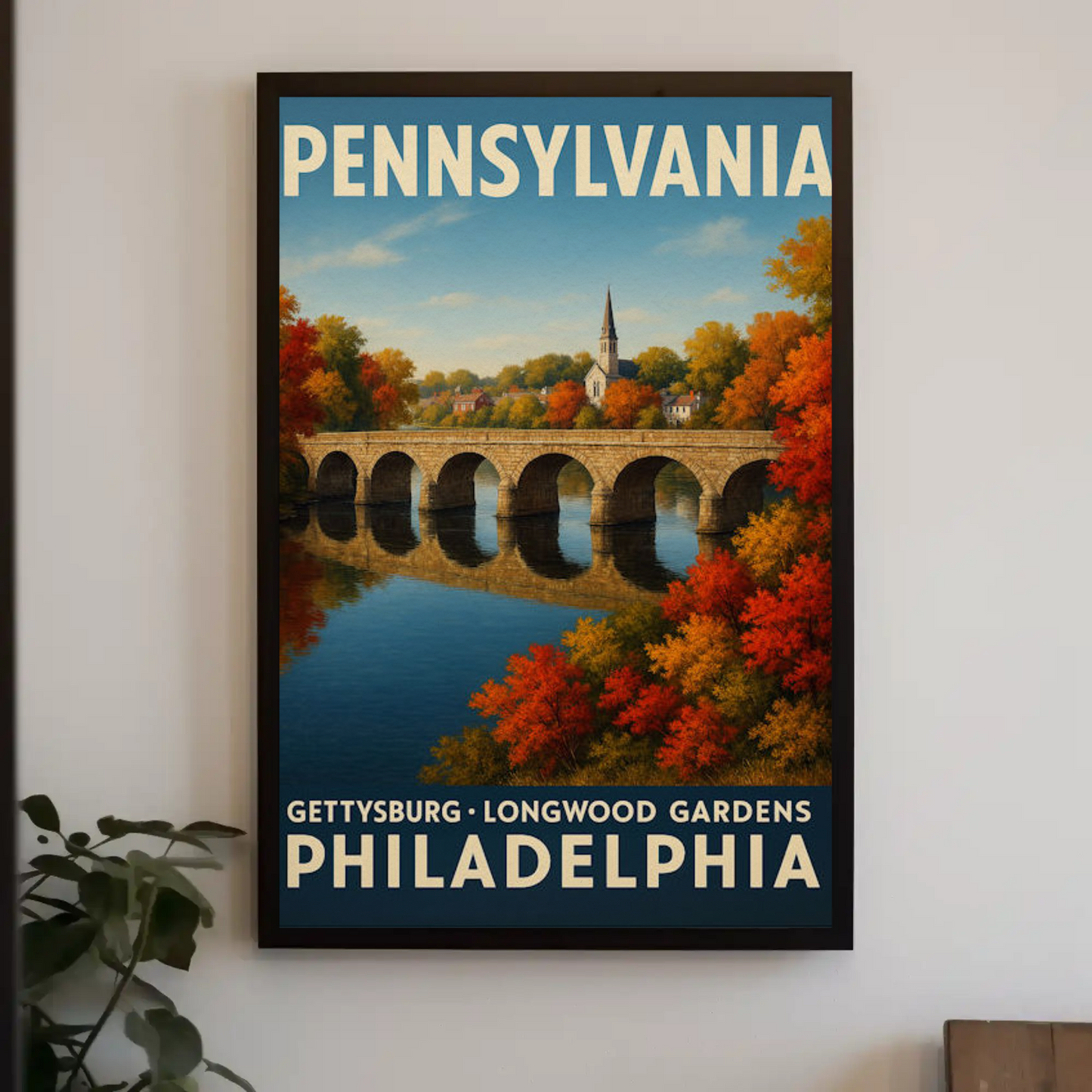Pennsylvania Gettysburg Longwood Gardens Travel Poster