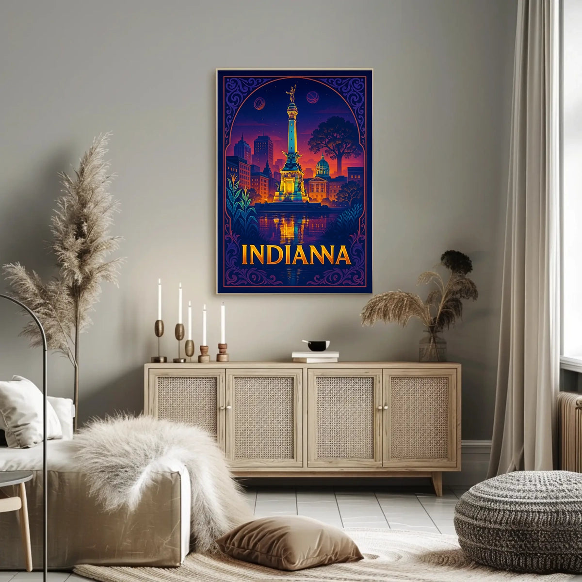 Indiana Nightscape Poster