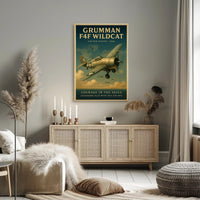Grumman F4F Wildcat Vintage Aviation Poster Print