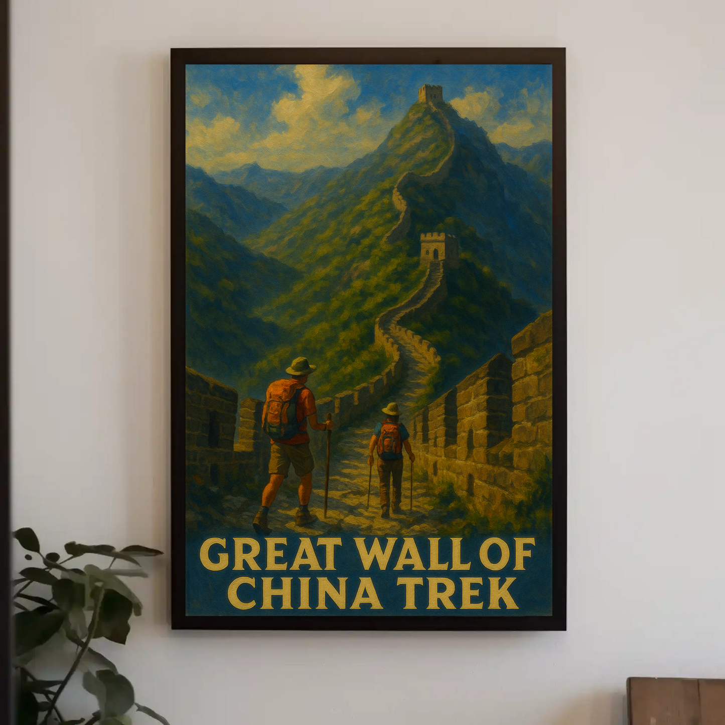 Great Wall of China Trek Hiking Historic Adventure Poster