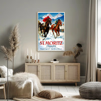 St. Moritz Adventure Vintage Winter Sports Travel Poster PosterGoat