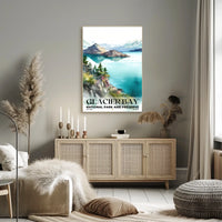 Glacier Bay Watercolor Wall Art Poster