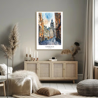 Edinburgh Street Scene in Watercolor Travel Poster PosterGoat