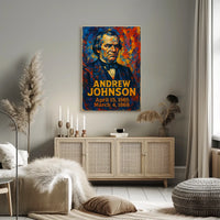 Andrew Johnson 17th President of the United States Glitch Hop Art Poster