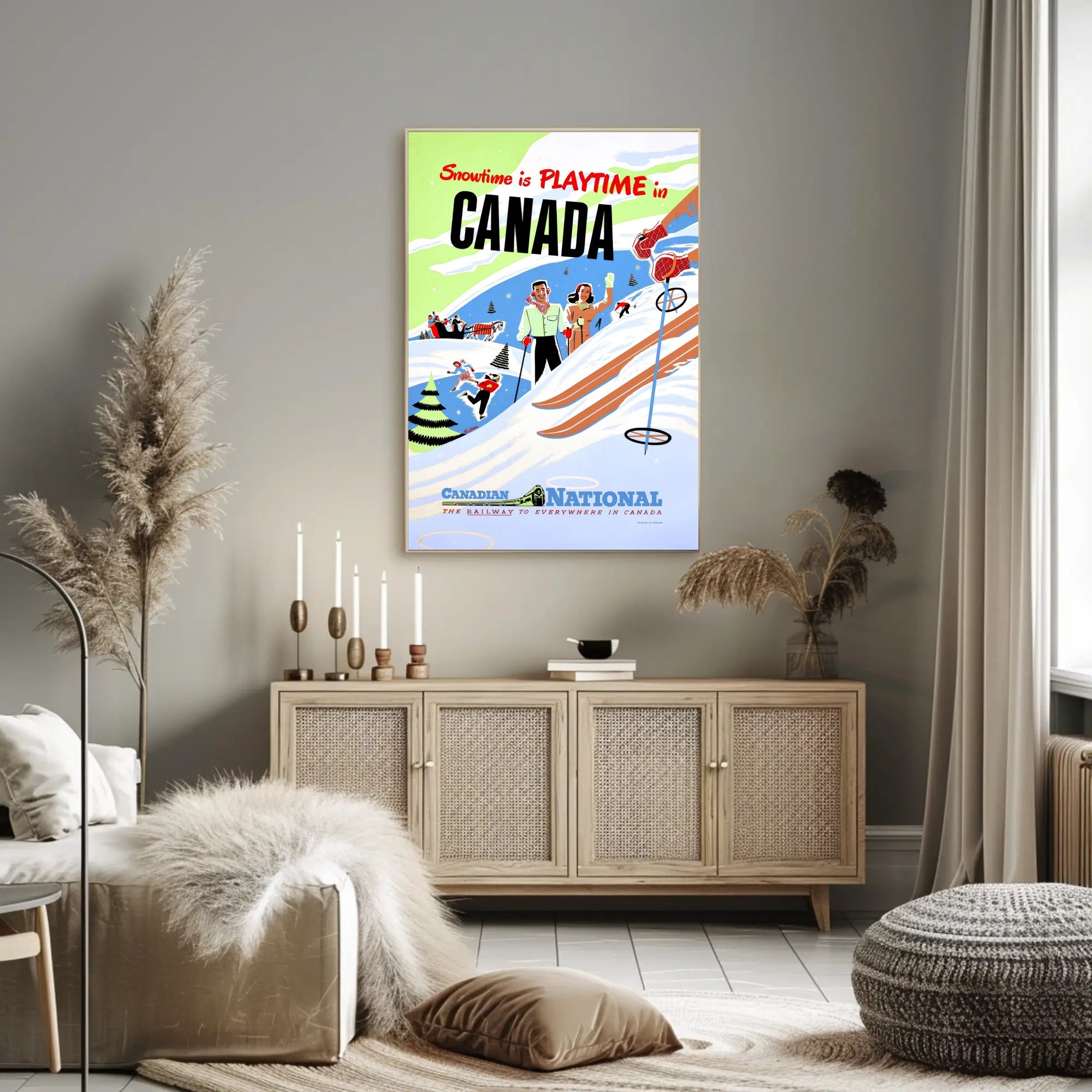 Canadian Winter Skiing Adventures: Vintage Travel Poster PosterGoat