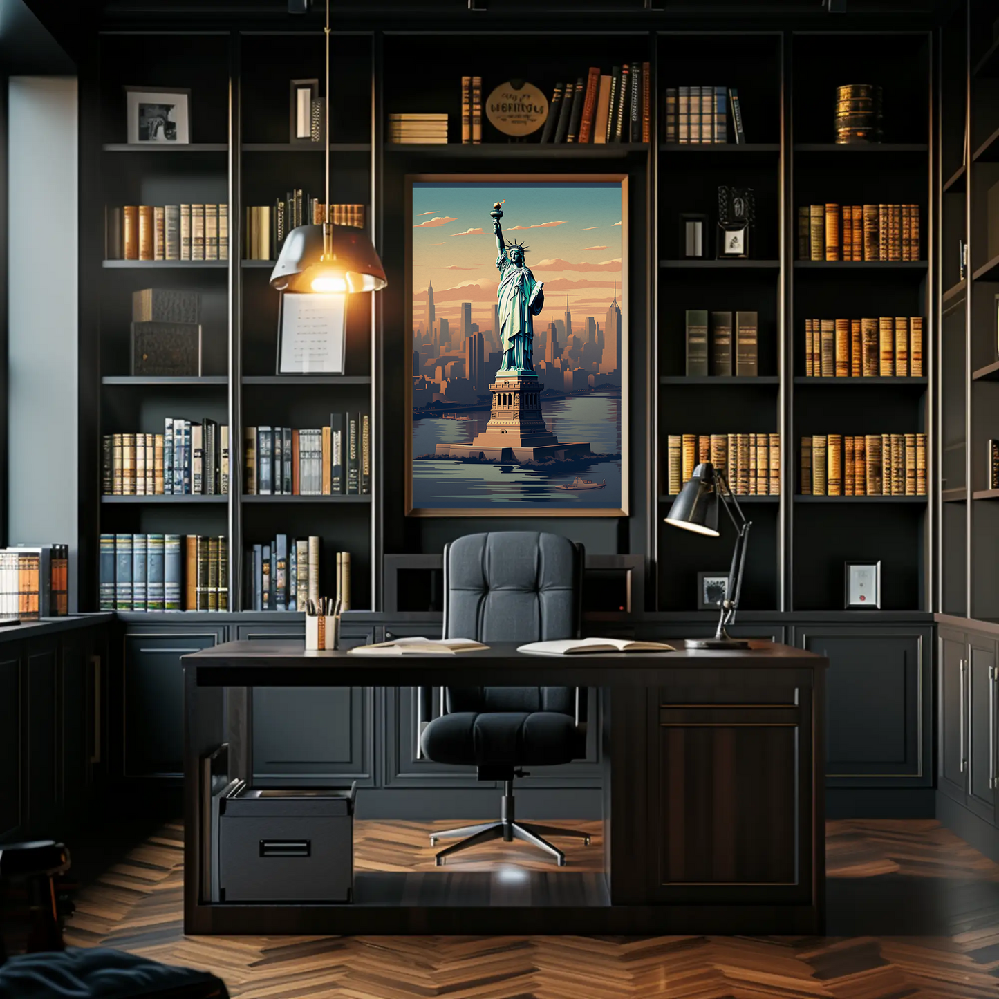 New York Liberty Vintage Travel Poster