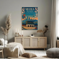 Seoul Travel Poster Modern Cityscape Wall Art