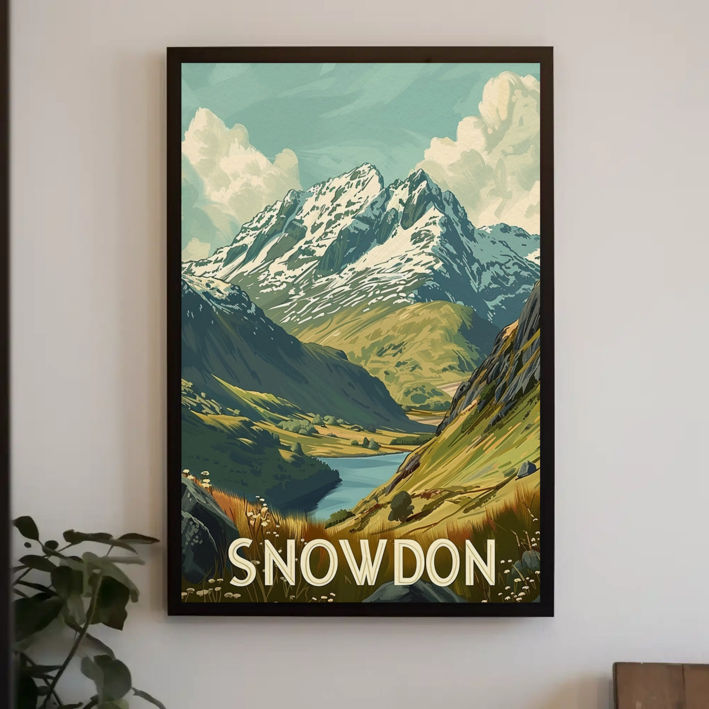 Snowdon Mountain Landscape Travel Poster