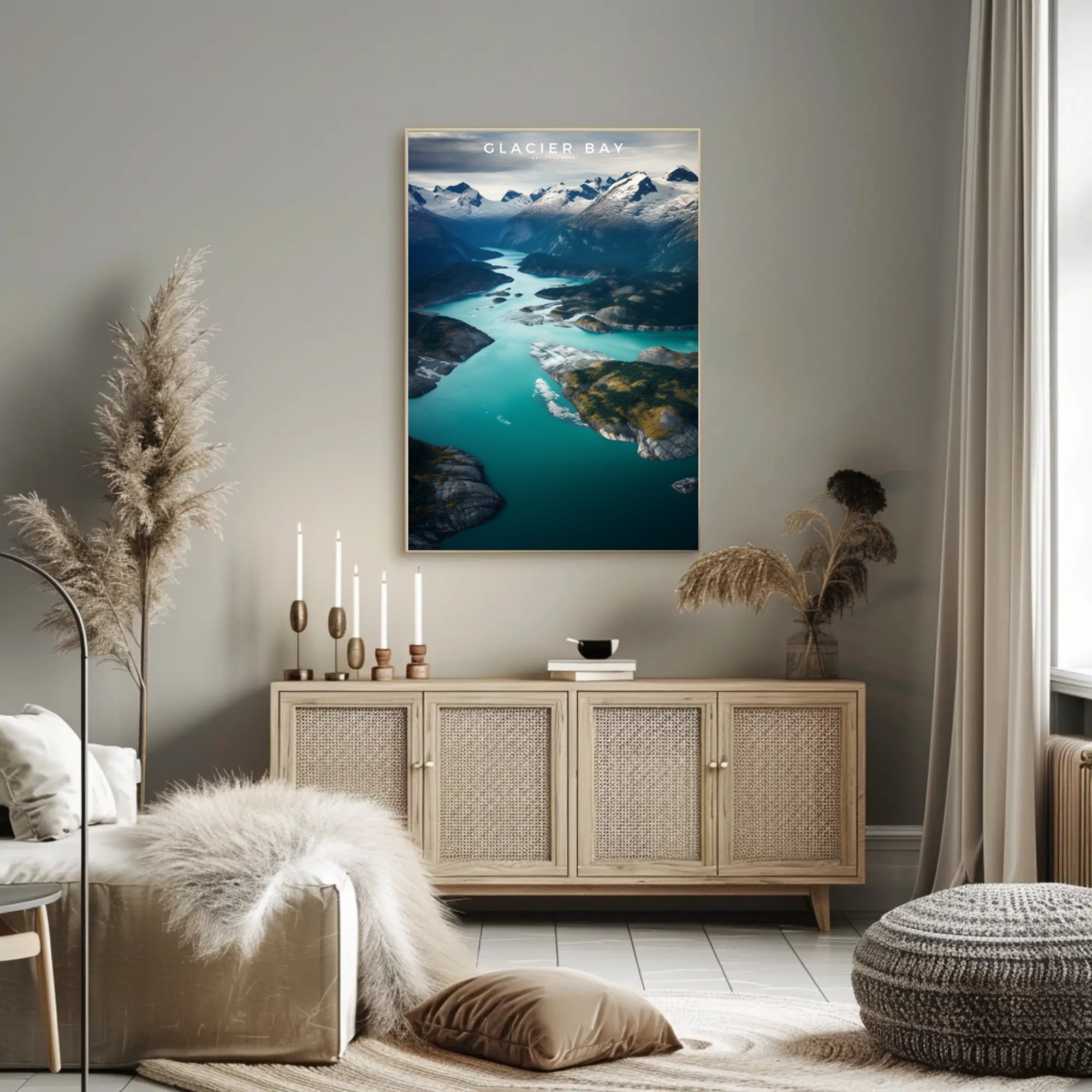 Glacier Bay Travel Poster Serene Landscape Wall Art