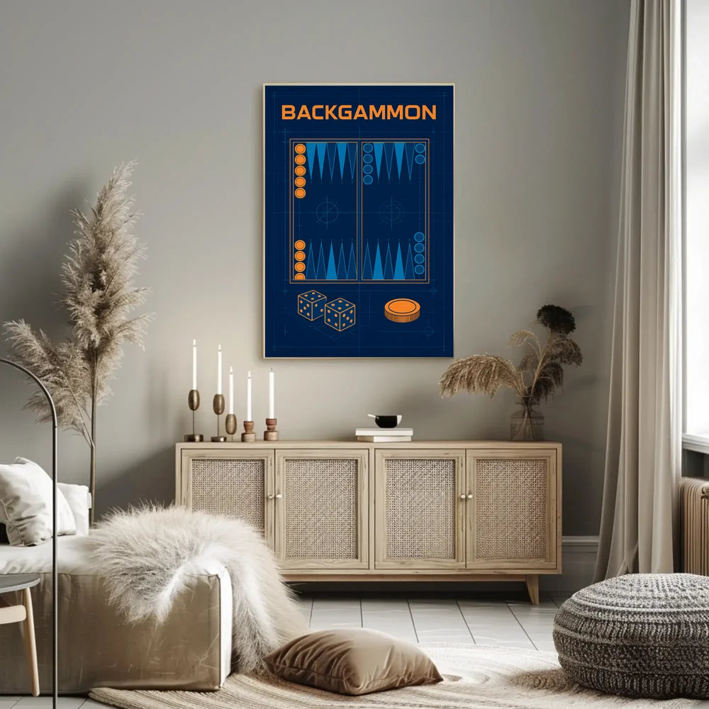 Backgammon Blueprint Art: Abstract or Artistic Poster