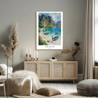 Koh Phi Phi Watercolor Travel Poster PosterGoat