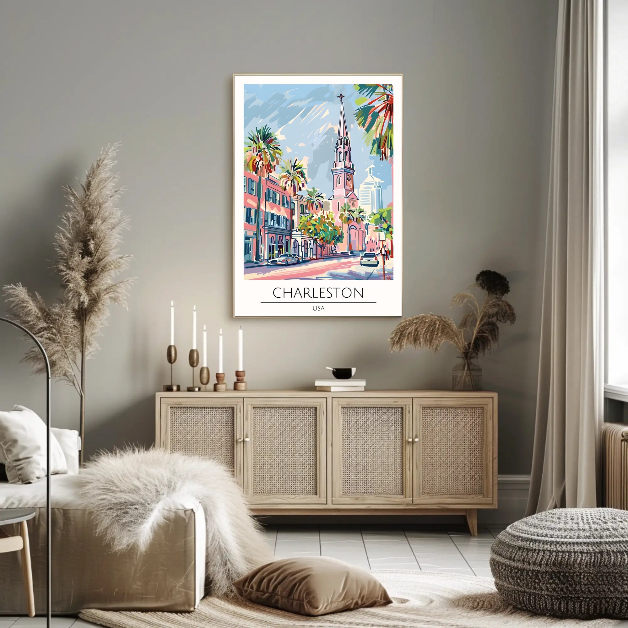 Charleston Cityscape Poster PosterGoat