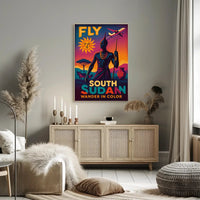 South Sudan Vibrant Travel Advertisement, Vintage-Modern Travel Poster PosterGoat