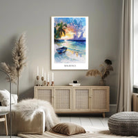 Mauritius Sunset Beach Travel Poster PosterGoat