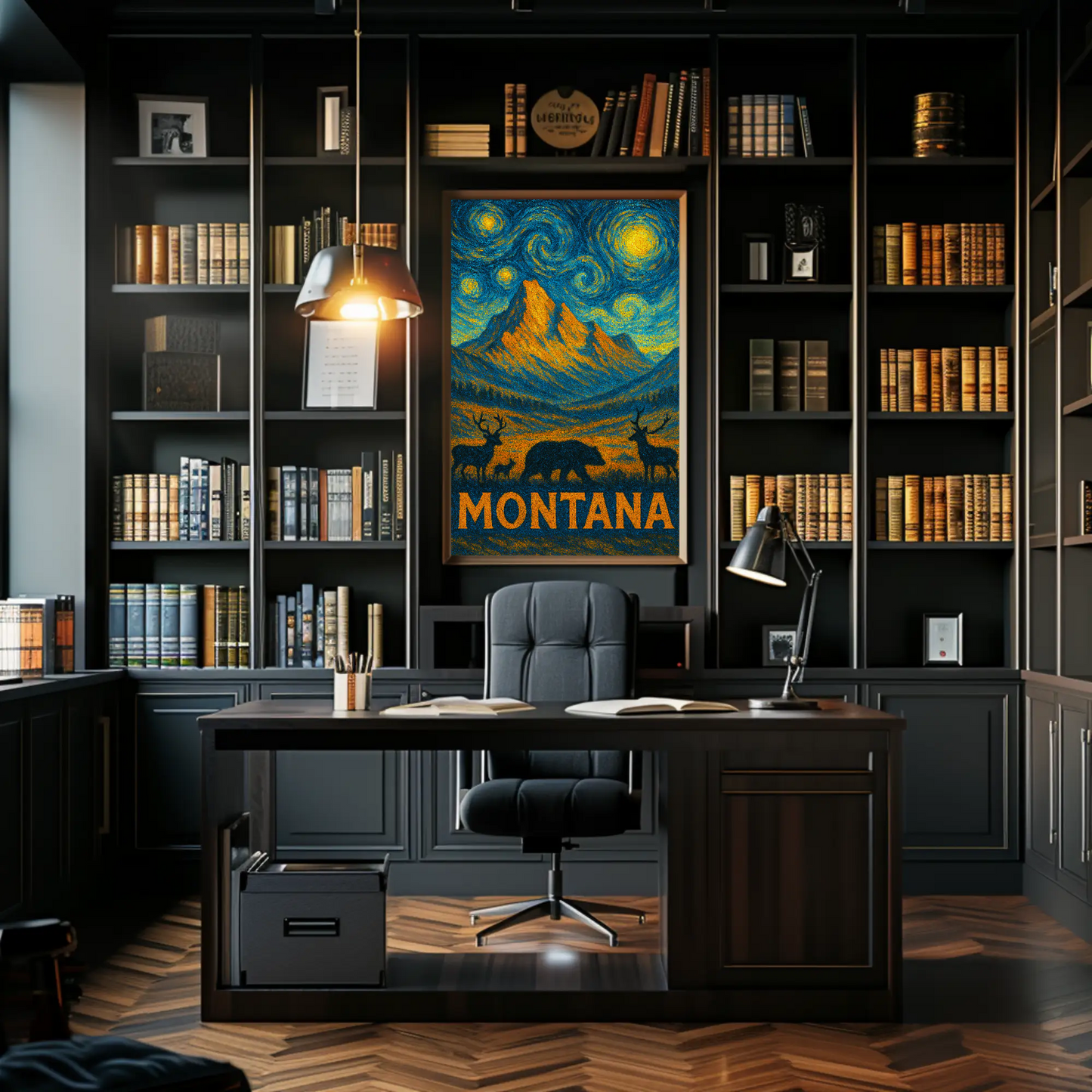 Montana Starry Night Poster