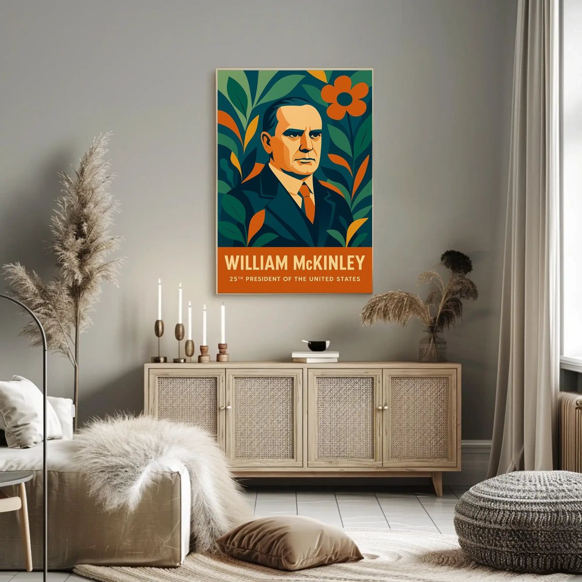 William McKinley Presidential Portrait Patriotic Vintage Retro Eighties Pop Art Poster