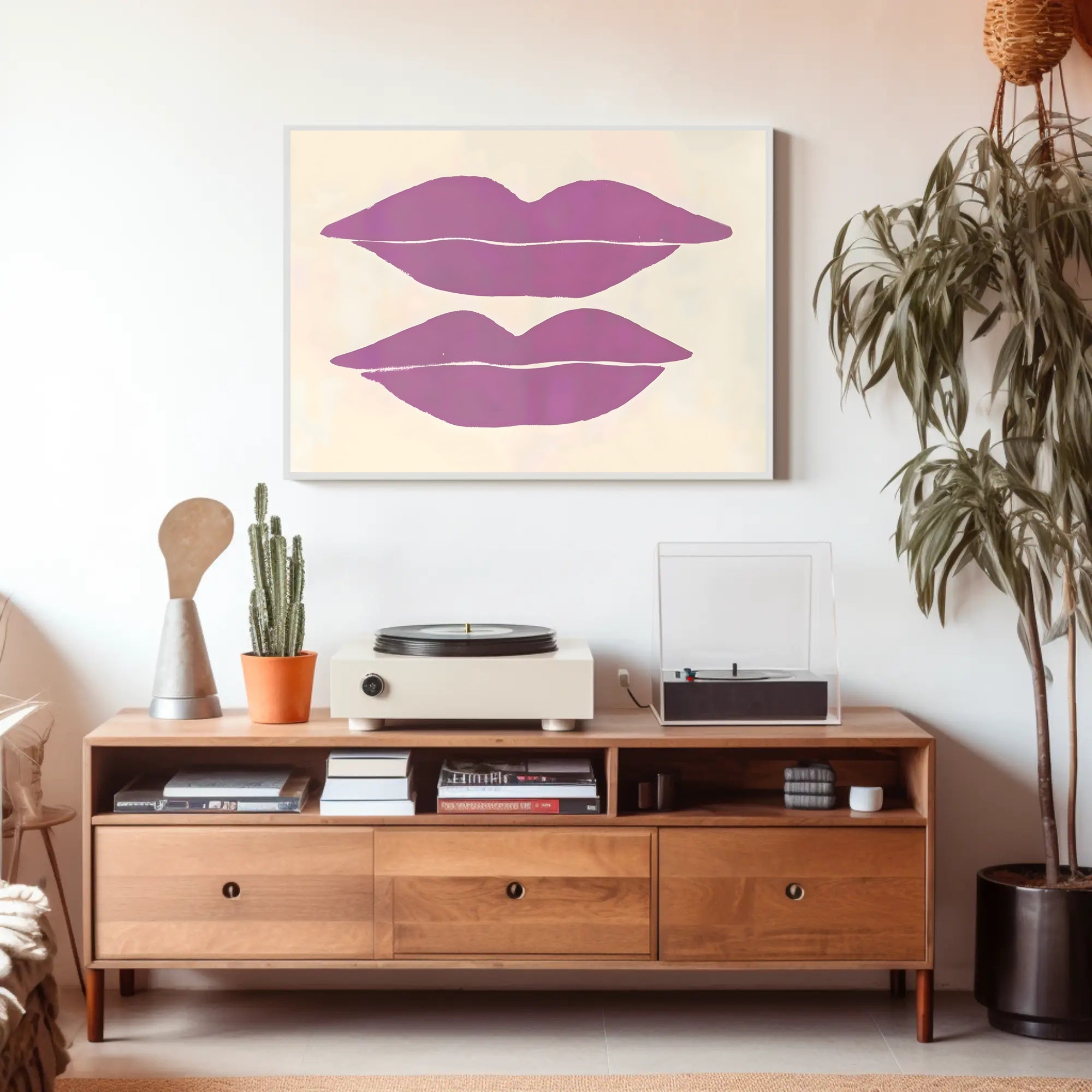 Purple Lips Art Poster