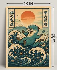 Otters Ocean Adventure Poster PosterGoat