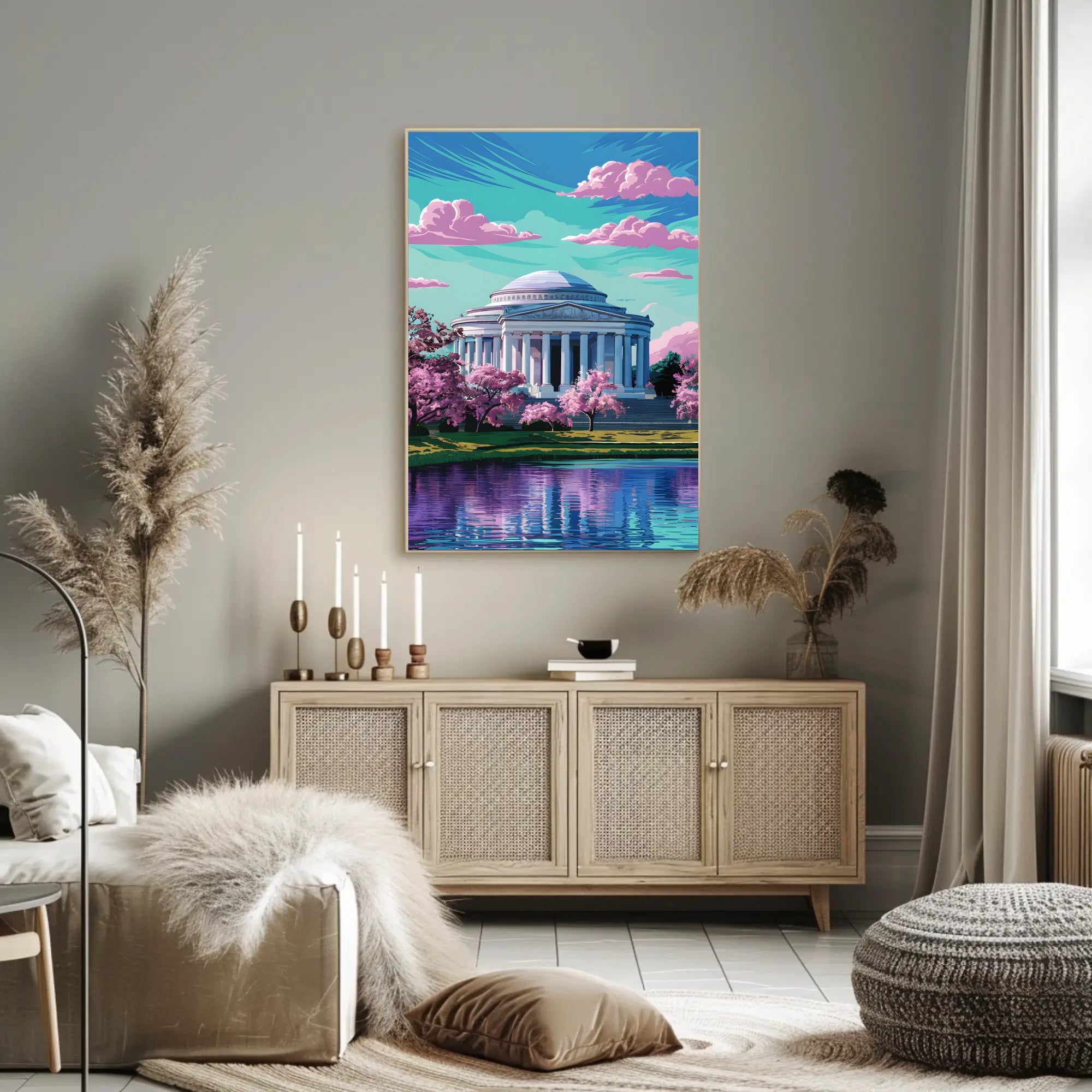 Serene Spring at the Monument Poster