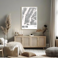 New York City Minimalist Map Poster Modern Wall Art