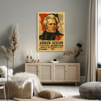 Andrew Jackson 7th President of the United States Layered paper Collage Poster
