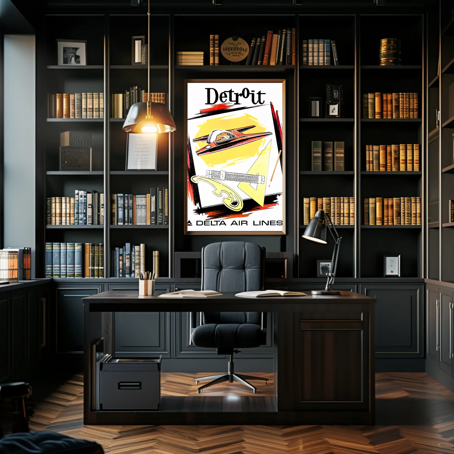 Detroit Air Lines Travel Poster