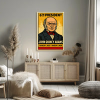 John Quincy Adams 6th President of the United States Inked Comic Style Poster