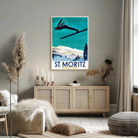 Ski Jumper Adventure in St. Moritz Sports Poster PosterGoat