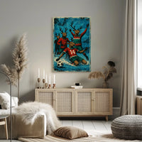 Reindeer Soccer Celebration Poster