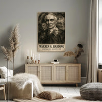 Warren G. Harding 29th President of the United States Double Exposure Poster