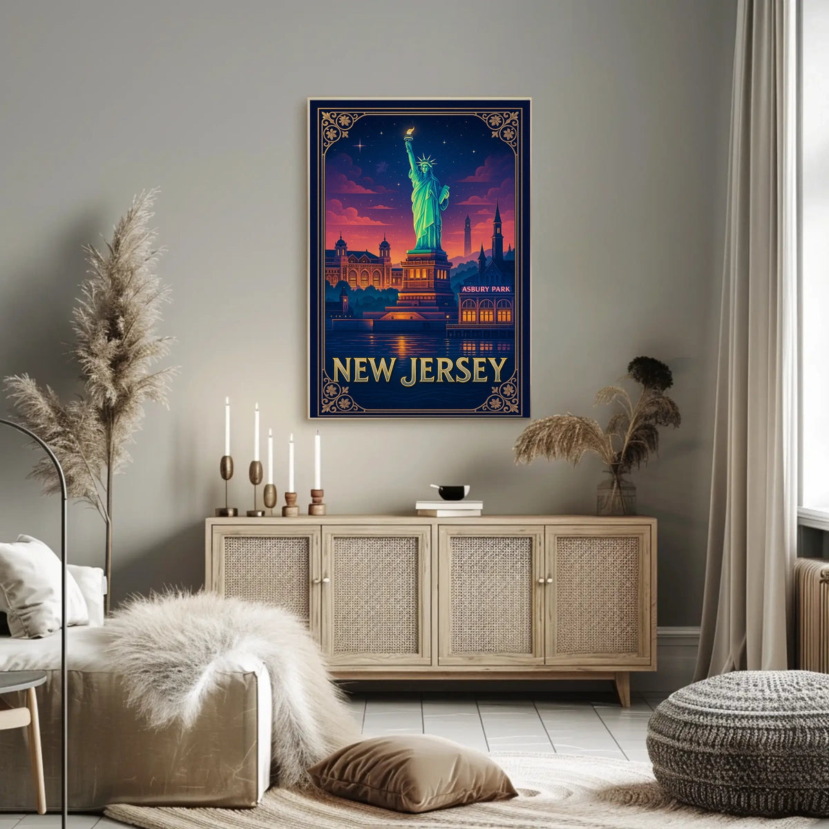 New Jersey Iconic Landmarks Poster