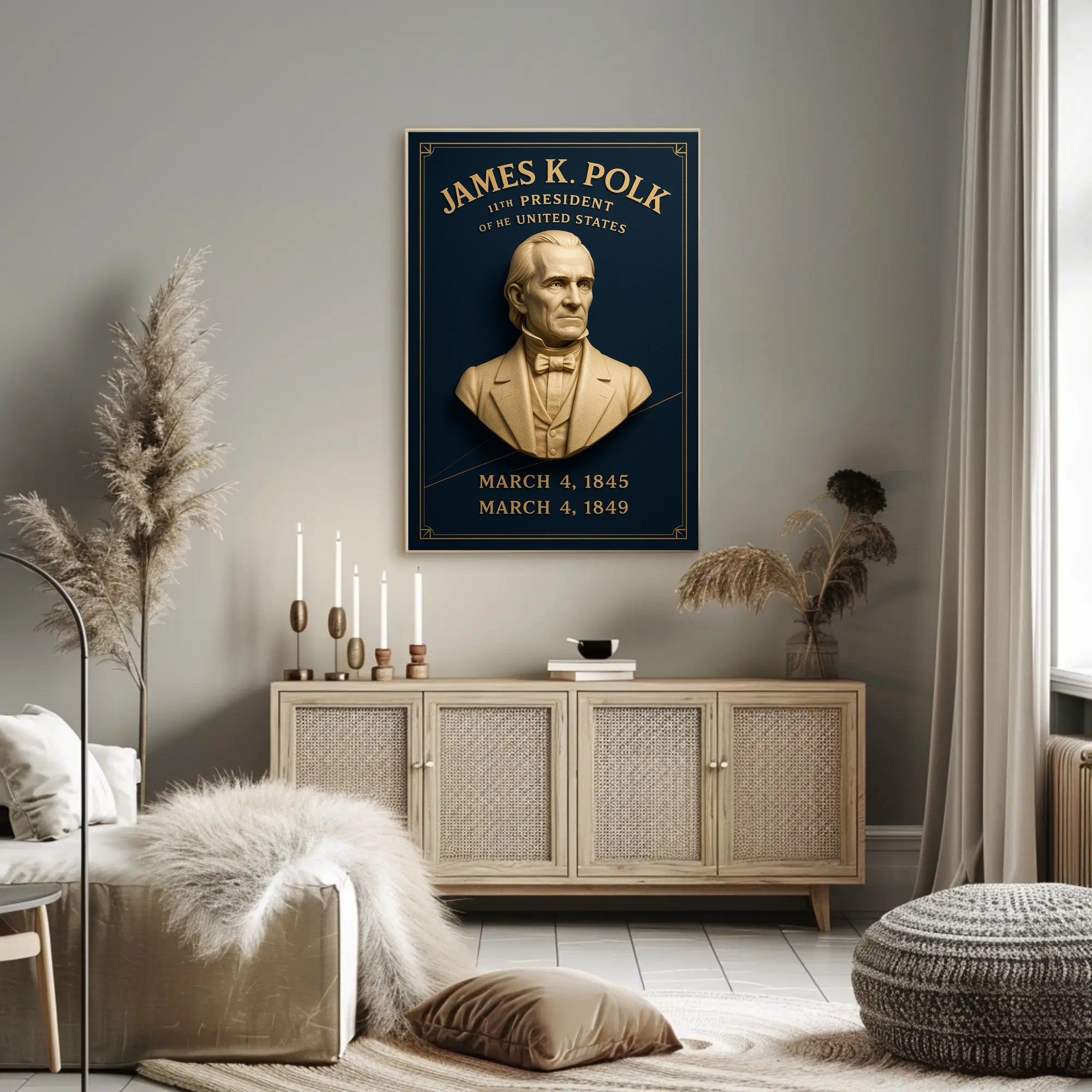 James K. Polk Vintage Historical Presidential Poster PosterGoat
