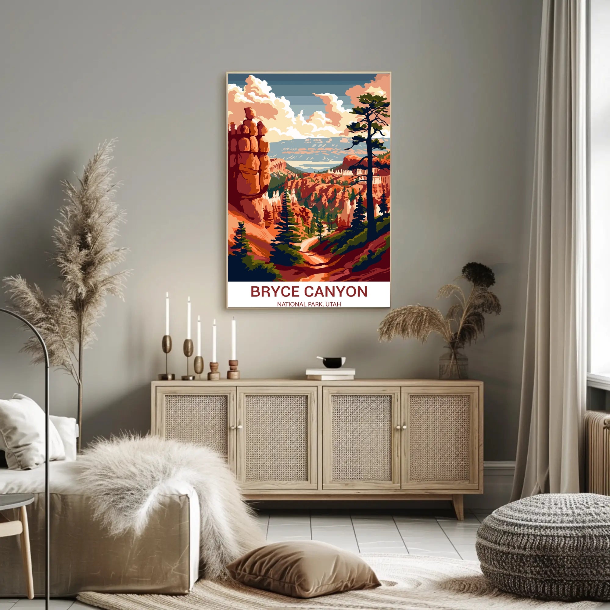 Bryce Canyon Illustrated Print: Stunning National Park Poster